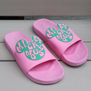 Disney Mickey Mouse Slides Women's Size 10 Pink